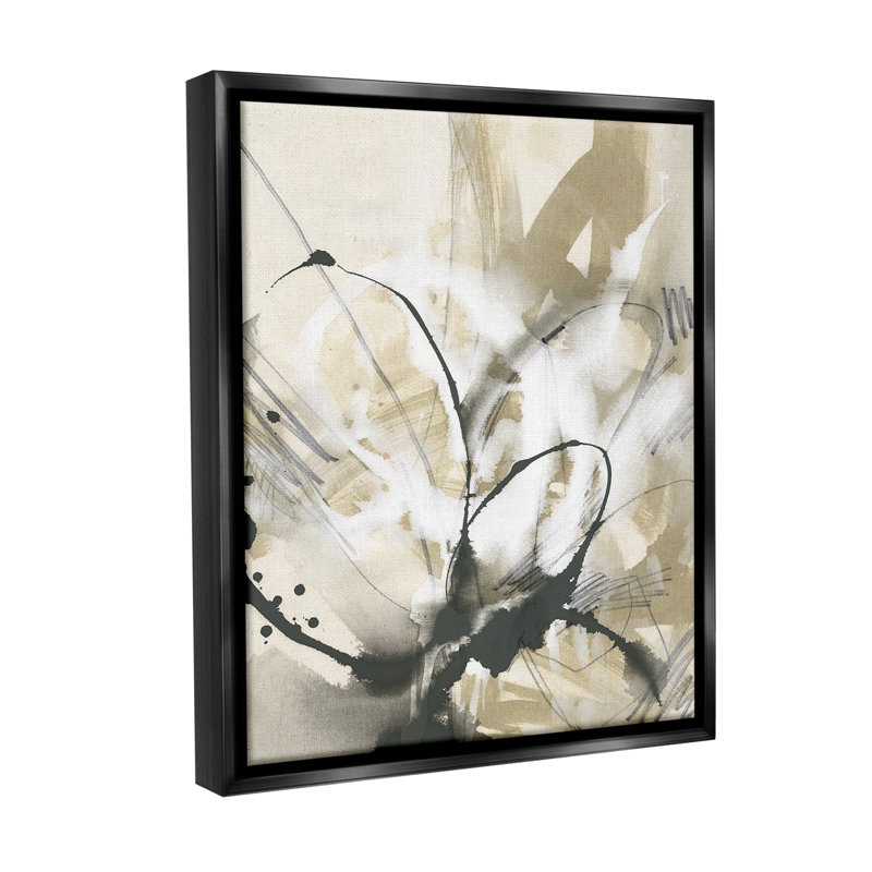 "Circular Complex Abstract" par June Erica Vess sur toile, Cadre flottant noir de jais, H 21 po x l 17 po