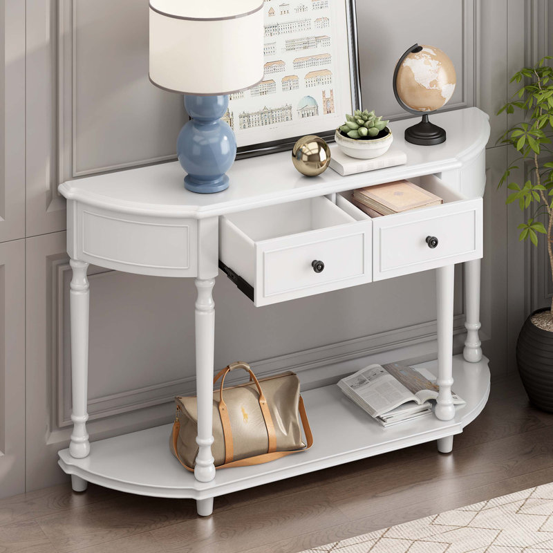 Console, table d'entrée, table de vestibule avec tiroirs et tablette de rangement Culverhouse, H 33,5 po x l 52 po x P 13 po