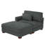 Bentura Oversized Upholstered Grey Corduroy Modular Chaise Lounge with Armrests & Throw Pillows-1878153760-1878892189