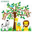 Décalcomanie murale jungle, arbre, giraffe et safari de la chambre d’enfant-524854246