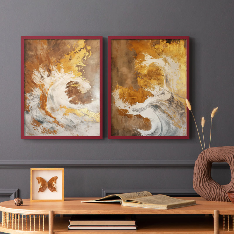 ABSTRACT Series CDXLII - Reproduction encadrée de qualité supérieure - prête à être accrochée - aucun clou requis - aucun clou requis