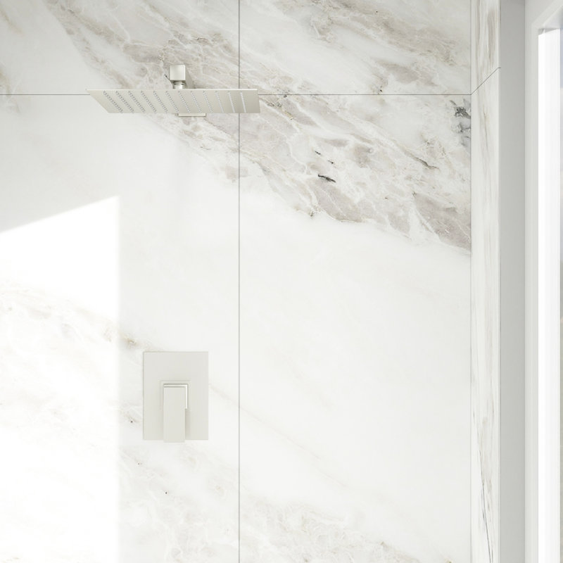 Brushed Nickel Shower System - 10" Rainfall Head & -balanced Valve, Wall Mount, Easy Installation Sanitizing 10-inch Square Faucet , Mount