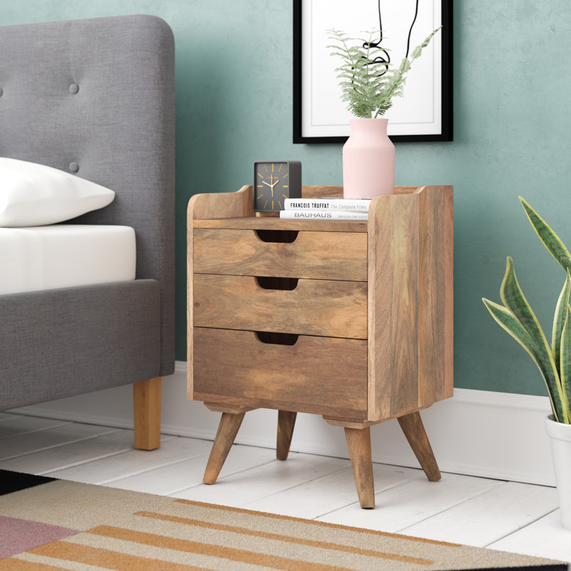 Damita 45cm W Solid Wood Bedside Table