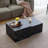 Faux Marble Nesting Coffee Tables - Set of 2 Modern Square Side Tables for Living Room, No Assembly Needed,Marble Black-585419827
