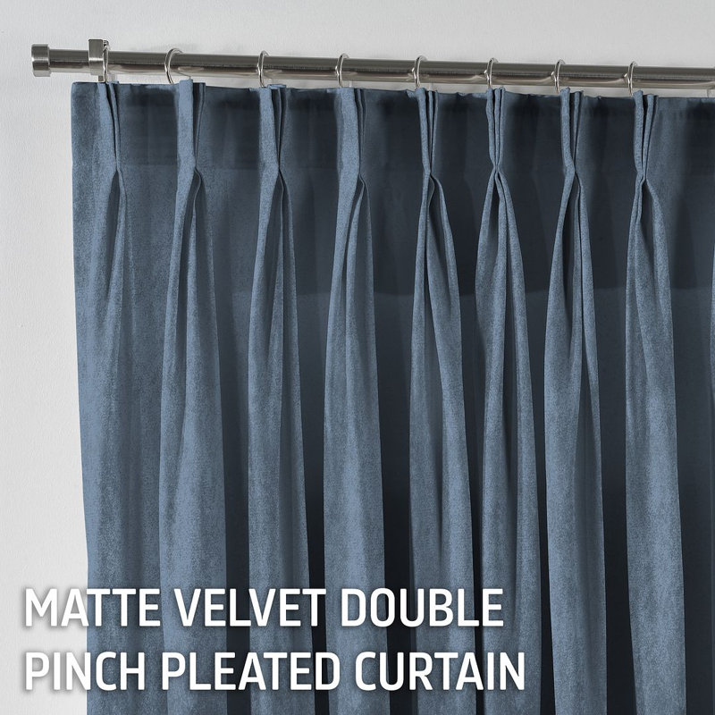 Room Darkening Single Curtain Panel, Teal Blue, 245cm Width x 375cm Drop