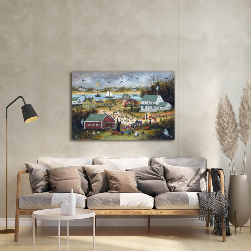  «Halloween Hayride» par JL Munro, art mural en verre acrylique, 36 po x 24 po, H 24 po x l 36 po