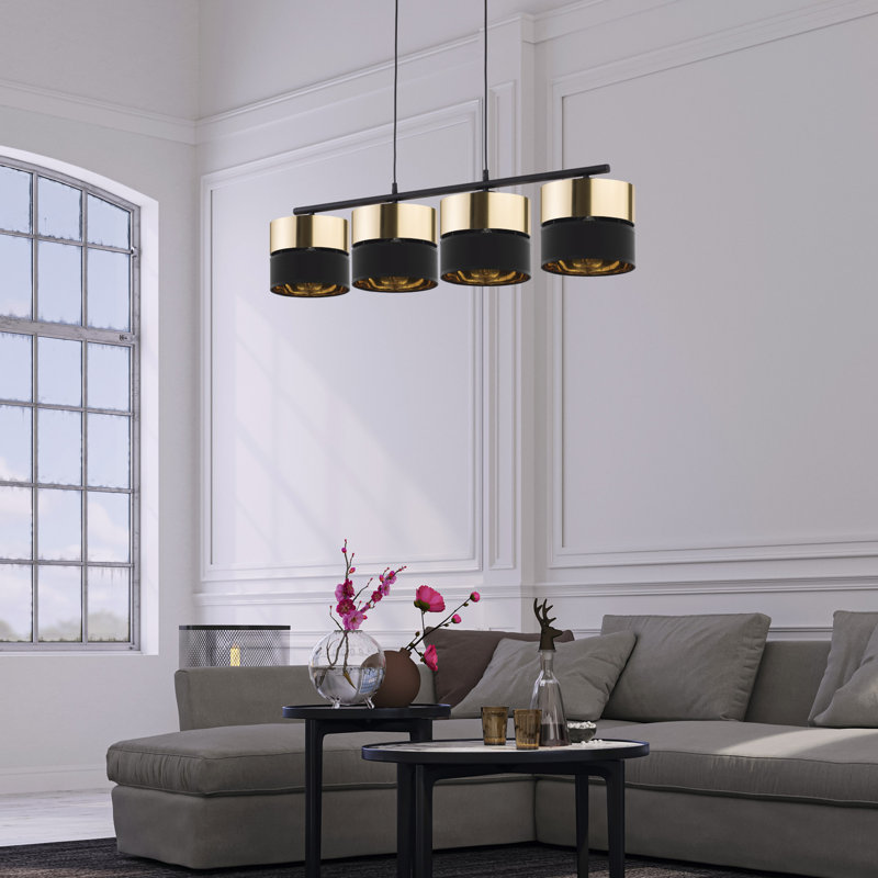 Ayward 4 - Light Kitchen Island Pendant, Black/Gold