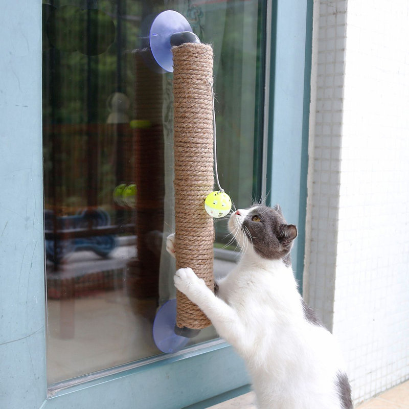 Grattoir pour chat en forme de bâton à ventouse