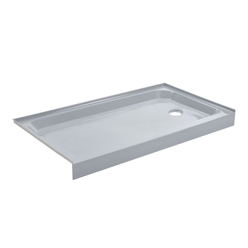 Base de douche 60 po x 32 po Voltaire, Droite, Gris