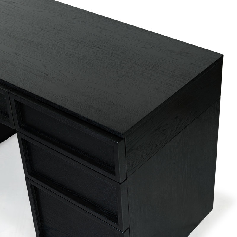 Zeus Manufactured Wood Writing Desk, Black