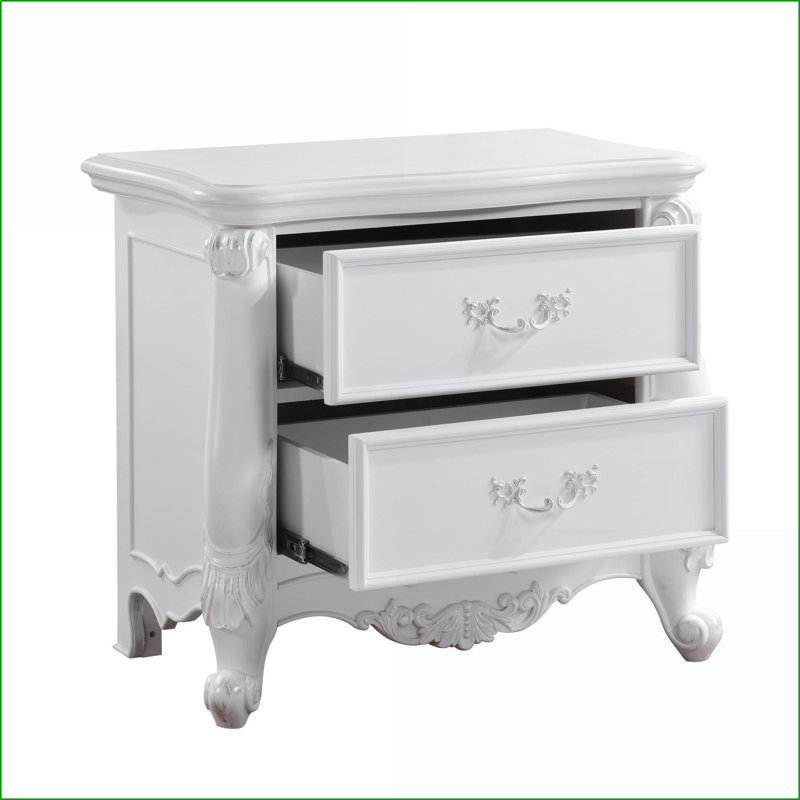 Table de chevet blanche avec tiroir Poly-Latis Latisha - Mélange de bois franc