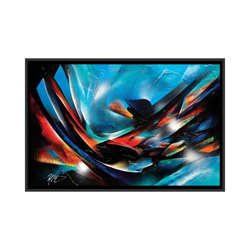 « the color wind », reproduction d’impression sur toile, H 18 po x l 26 po x P 1,5 po, Toile avec cadre noir, Pas de tapis