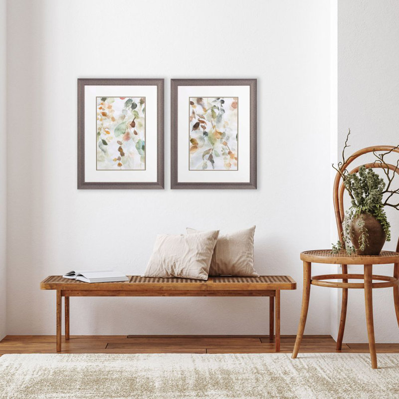 Cascading Nature - Ensemble de 2 peintures encadrées