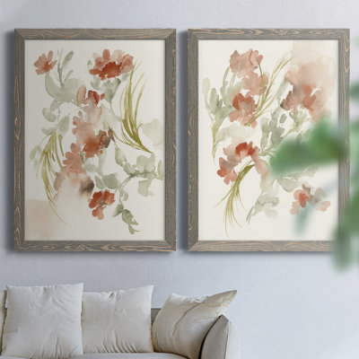 «Abstracting Flowers I», ensemble de 2 reproductions d'art