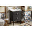 Ensemble de meuble-lavabo 24 po avec lavabo en céramique, armoire de rangement moderne avec 2 tiroirs et cadre en bois massif