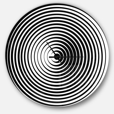 Illusion optique noire et blanche - Horloge murale moderne