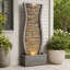 Grande fontaine murale en pierre avec lumières chaudes, fontaine de jardin en résine 47,24 "