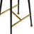 Aronson 24" Backless Counter Stool with Mango Wood Saddle Seat | Black Iron Legs | Gold Footrest