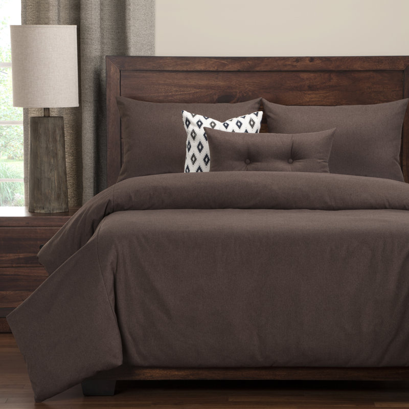 Camelhair Traditional Polyester Duvet Cover, Twin, Coffee