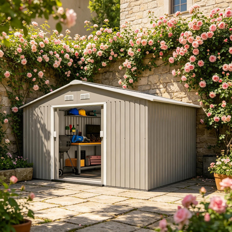 Durable Outdoor Storage Shed with Four Strategically Placed Vents