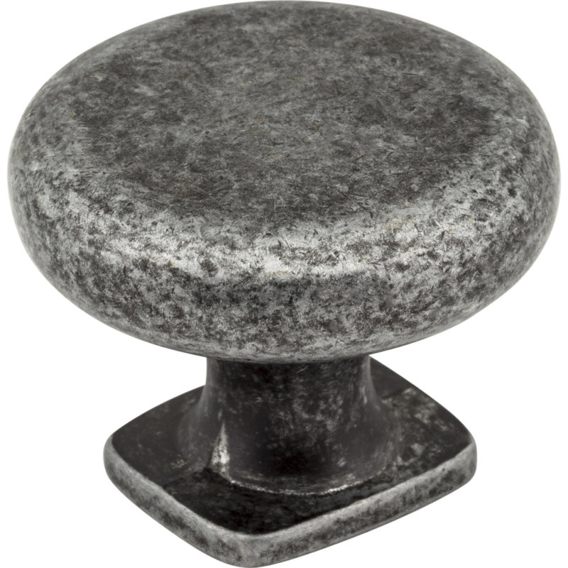 Belcastel I 1 3/8" Diameter Mushroom Knob, Distressed Antique Silver