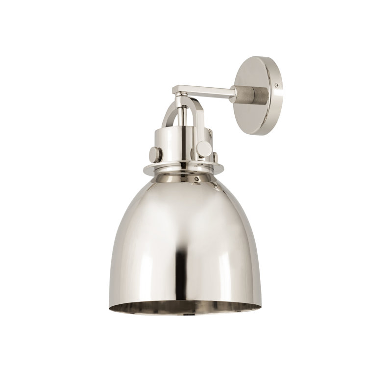 Applique murale en métal 1 lumière 8 po Badillo Newton, Nickel poli