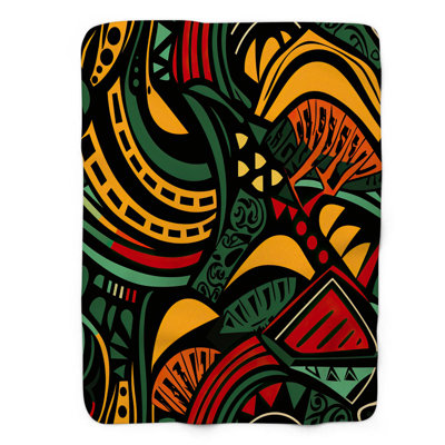 Masai Marbling - 1 Piece Premium Sherpa Blanket Throw Blanket