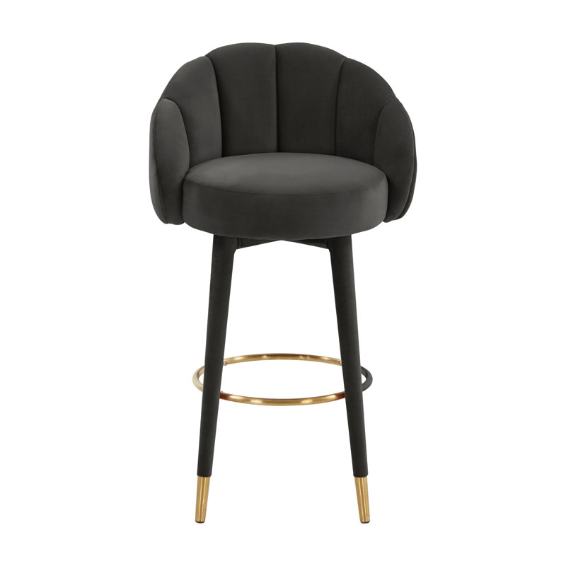Lowther Myla Swivel Stool, Bar Stool (30.8” Seat Height), Black