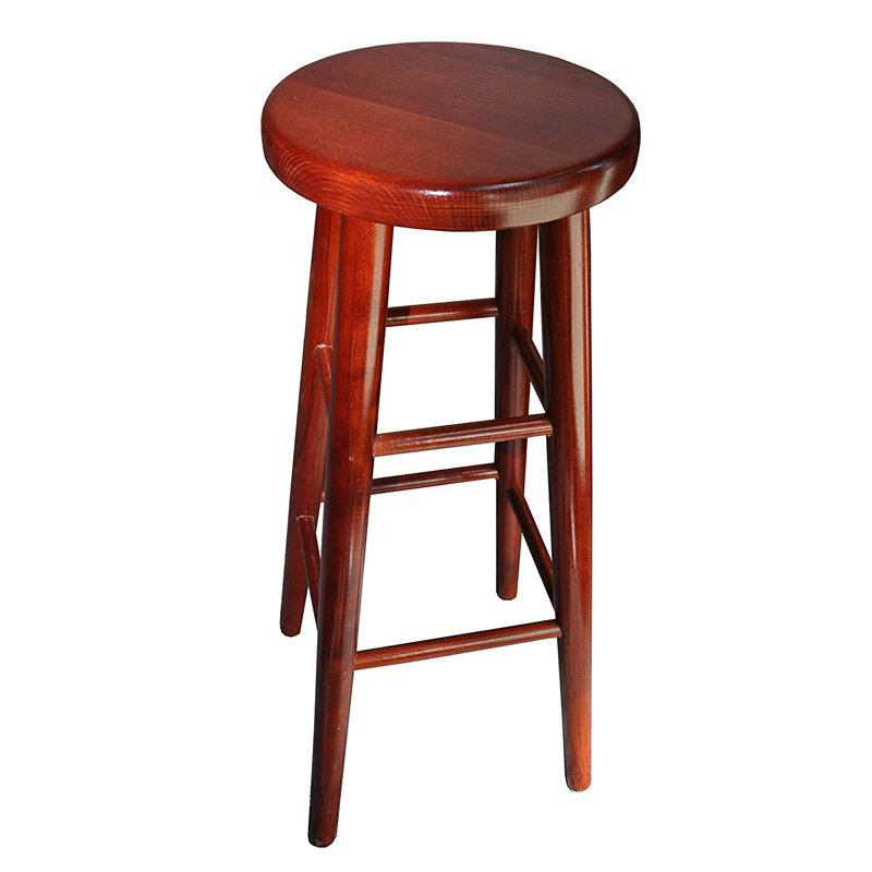 Solid Wood Counter Stool, Red