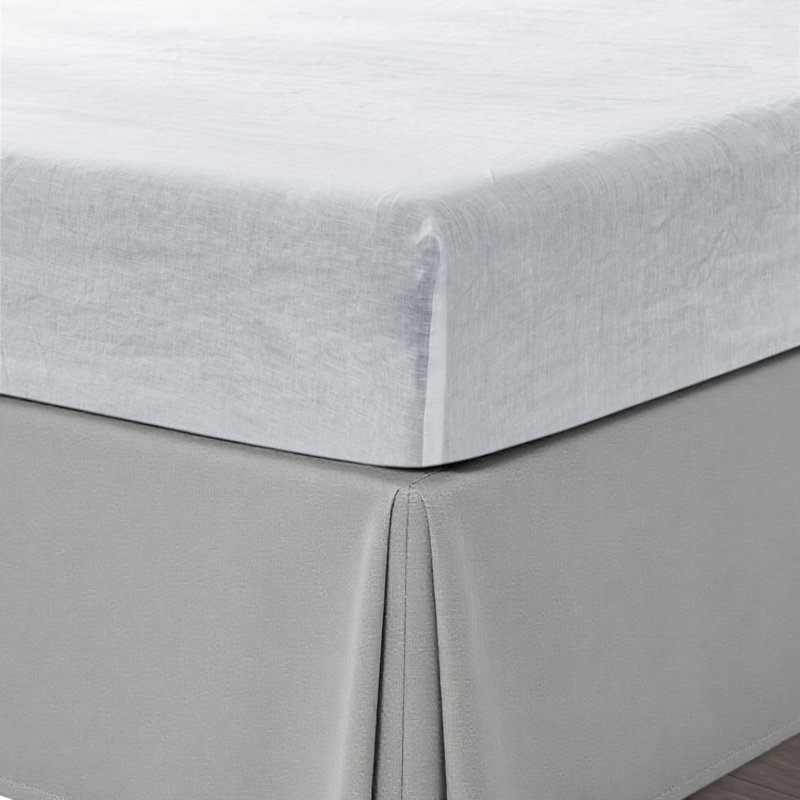 Drap-housse en lin blanc