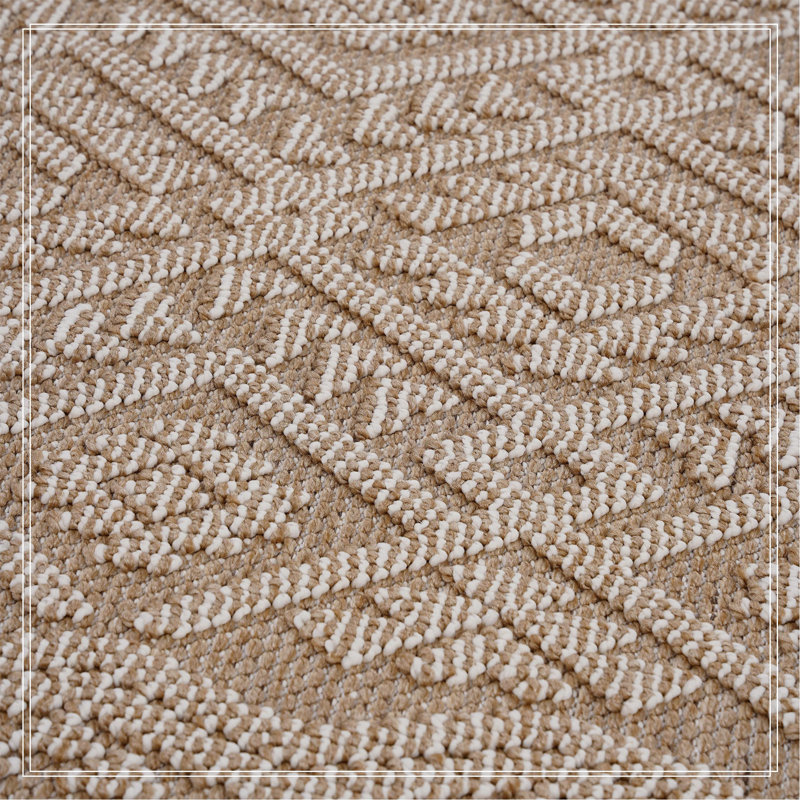 Natural /Traditional Indoor/Outdoor Area Rug, Rectangle 5'3" x 7'6"