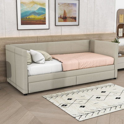 Deymar Upholstered Daybed with Two Drawers
