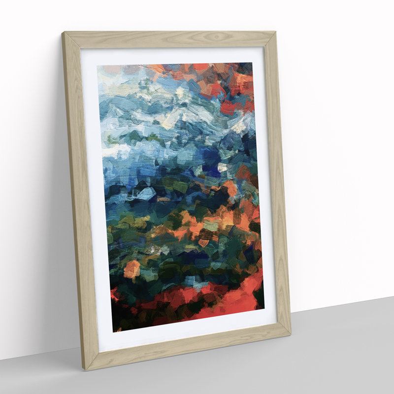 Welcome To The Angels Abstract - Single Picture Frame Print, 34cm H x 25cm W x 2cm D, Oak Framed