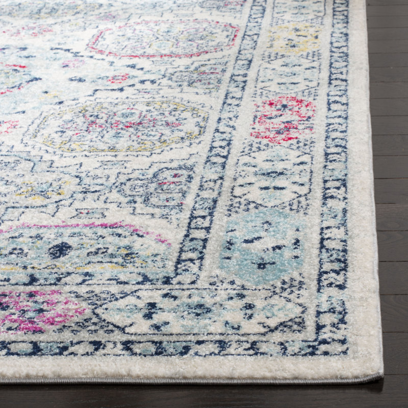 Tapis oriental gris clair / fuchsia Christa, Carré 6 pi 7 po
