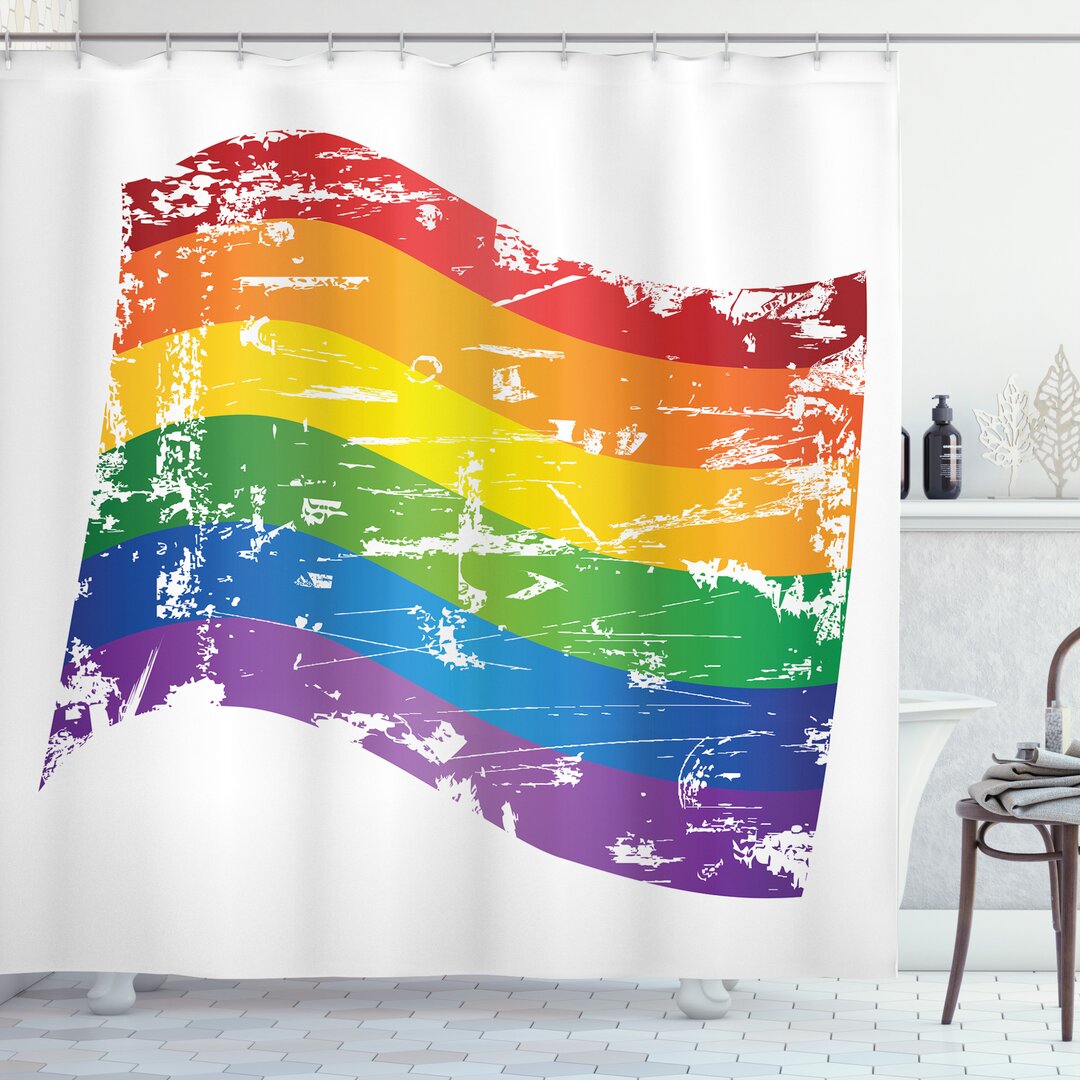 Duschvorhang, Homosexuell Pride Flag, Jahrgang Rainbow, Mehrfarbig