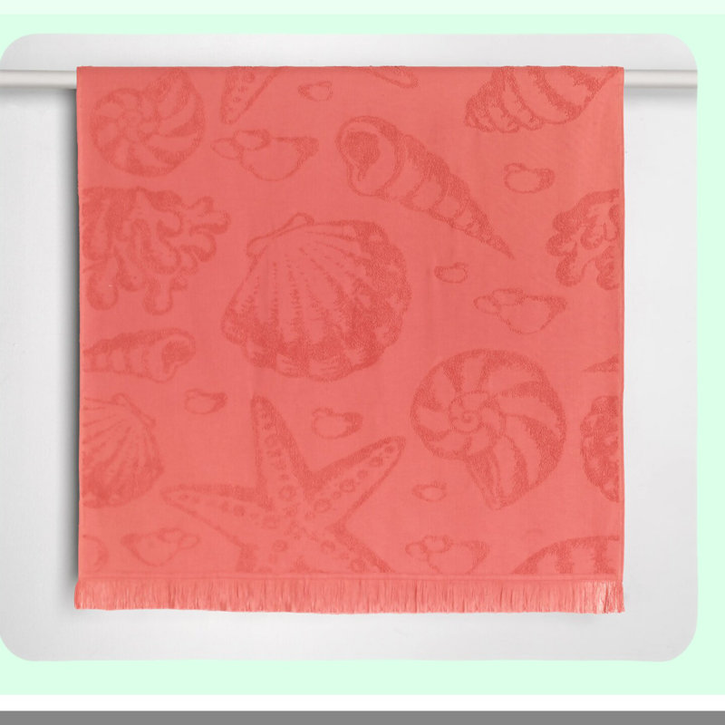 Coral Comfort Sand-Free Reversible Beach Towel - Soft Woven Linen Peshtemal with Plush Terry, 100% Turkish Cotton, 35x60