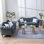 Ensemble de causeuse en velours et canapé 3 places en velours Chesterfield
