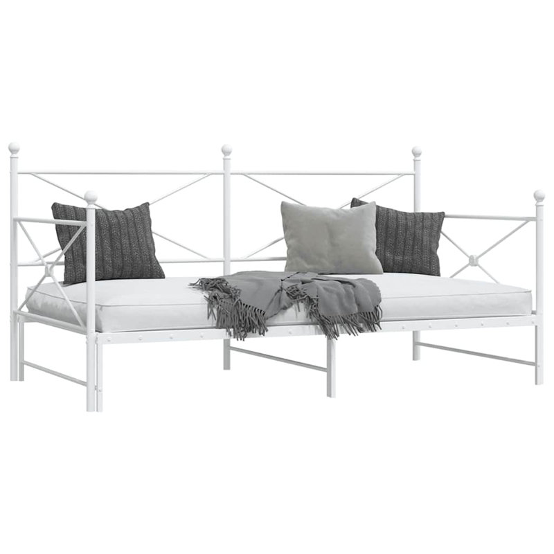 Daybed With Trundle Steel Expandable, Full, White