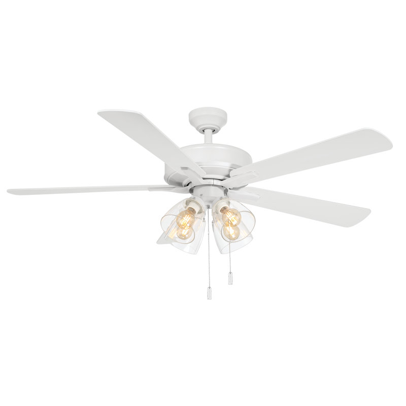 Pecos 52'' Ceiling Fan with Light Kit, Matte White