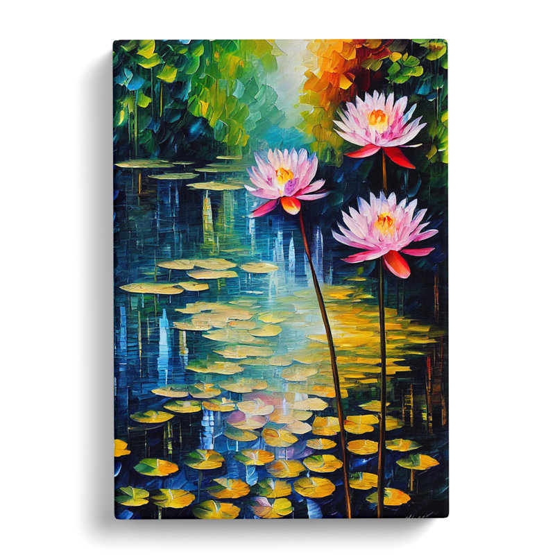 CAN-V0523-2840X Water Lily Pond - Wrapped Canvas Print, 50cm H x 35cm W x 3cm D