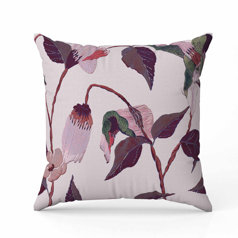 Coussin en suède Nature, Rose / Mauve, Carré 18 po