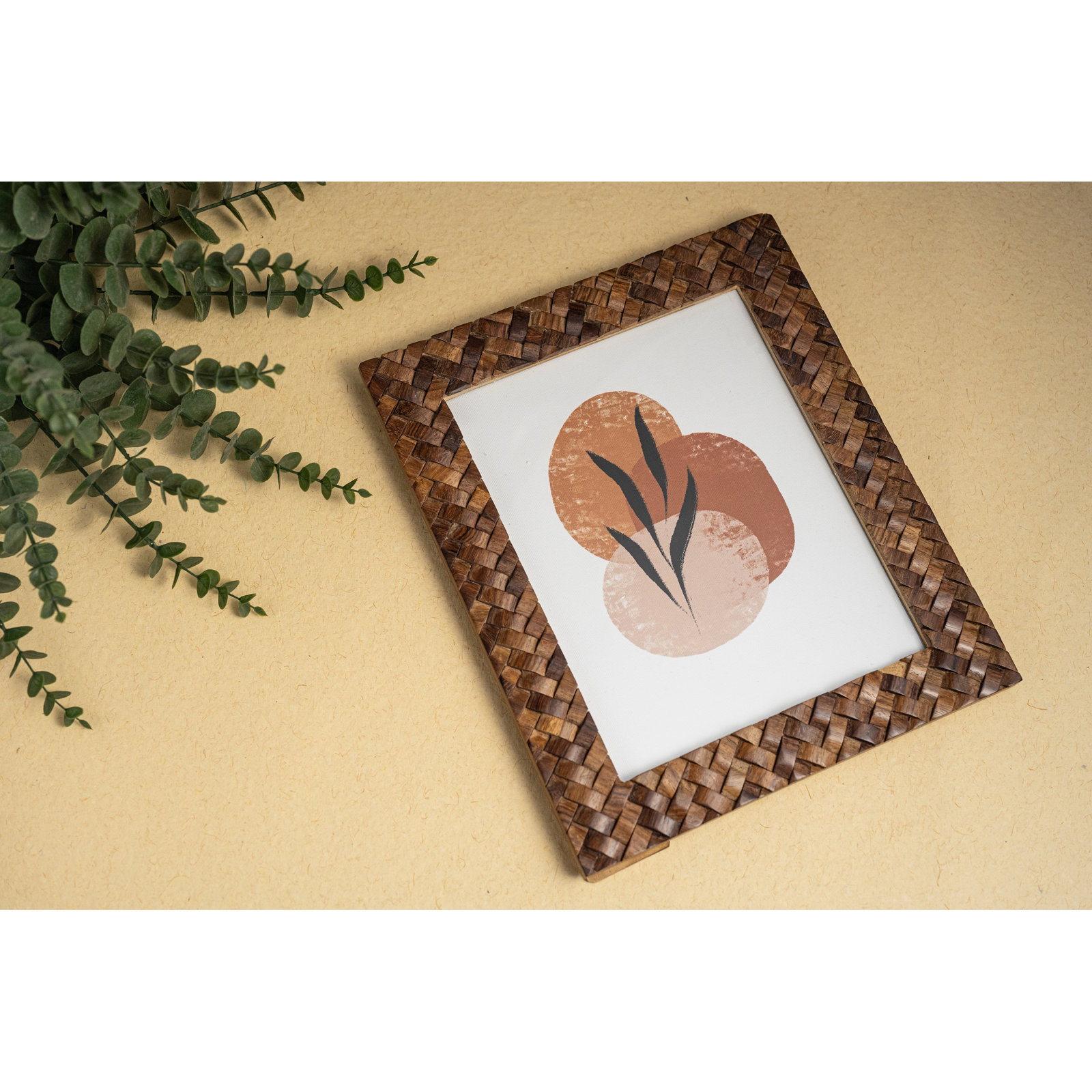 8X10” Criss Cross Wood Picture Frame, 8" W x 10" H