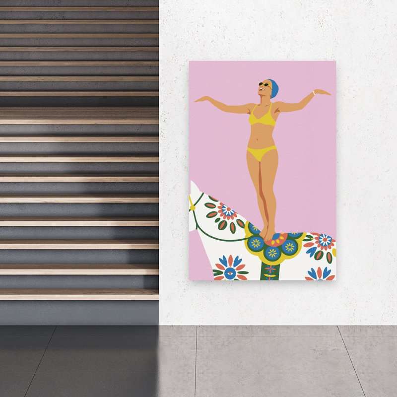 Joyeux acrobate sur cheval, art rétro rétro