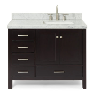Cambridge 43'' Single Bathroom Vanity with Carrara Marble Top