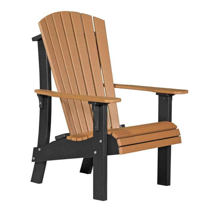 Zussen Outdoor Adirondack Chair, Cedar/Black