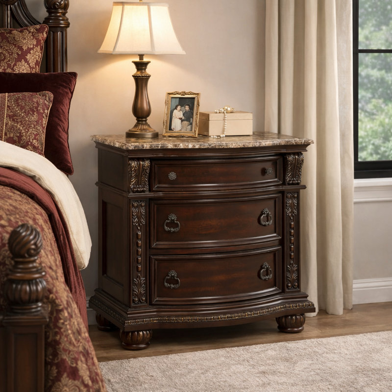 Anndrea 3 - Drawer Nightstand, Brown