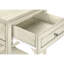 Table d'appoint transitionnelle avec 2 et rangement en placage blanc pour l'organisation antique de la chambre à coucher