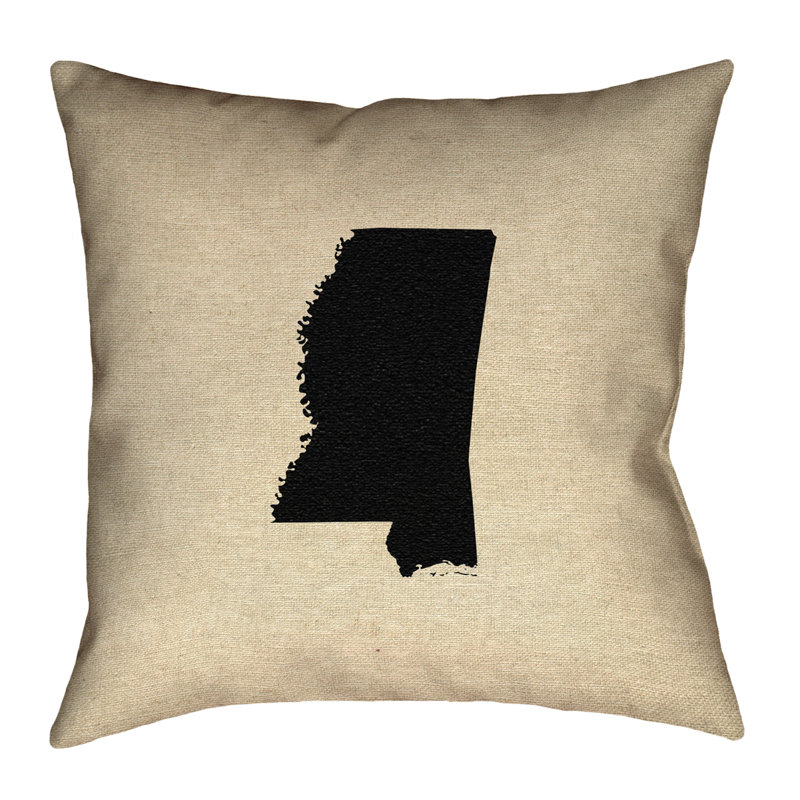 Housse de coussin Katelyn Smith Mississippi, 20 po x 20 po, Noir, Sergé de coton
