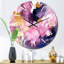 Horloge murale mauve et rose-93380039