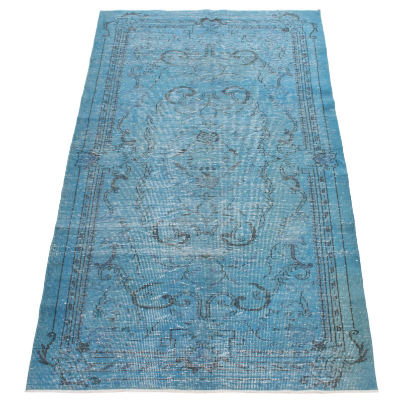 Tapis transitionnel de couleur bleu clair 5 pi 2 po x 9 pi 1 po